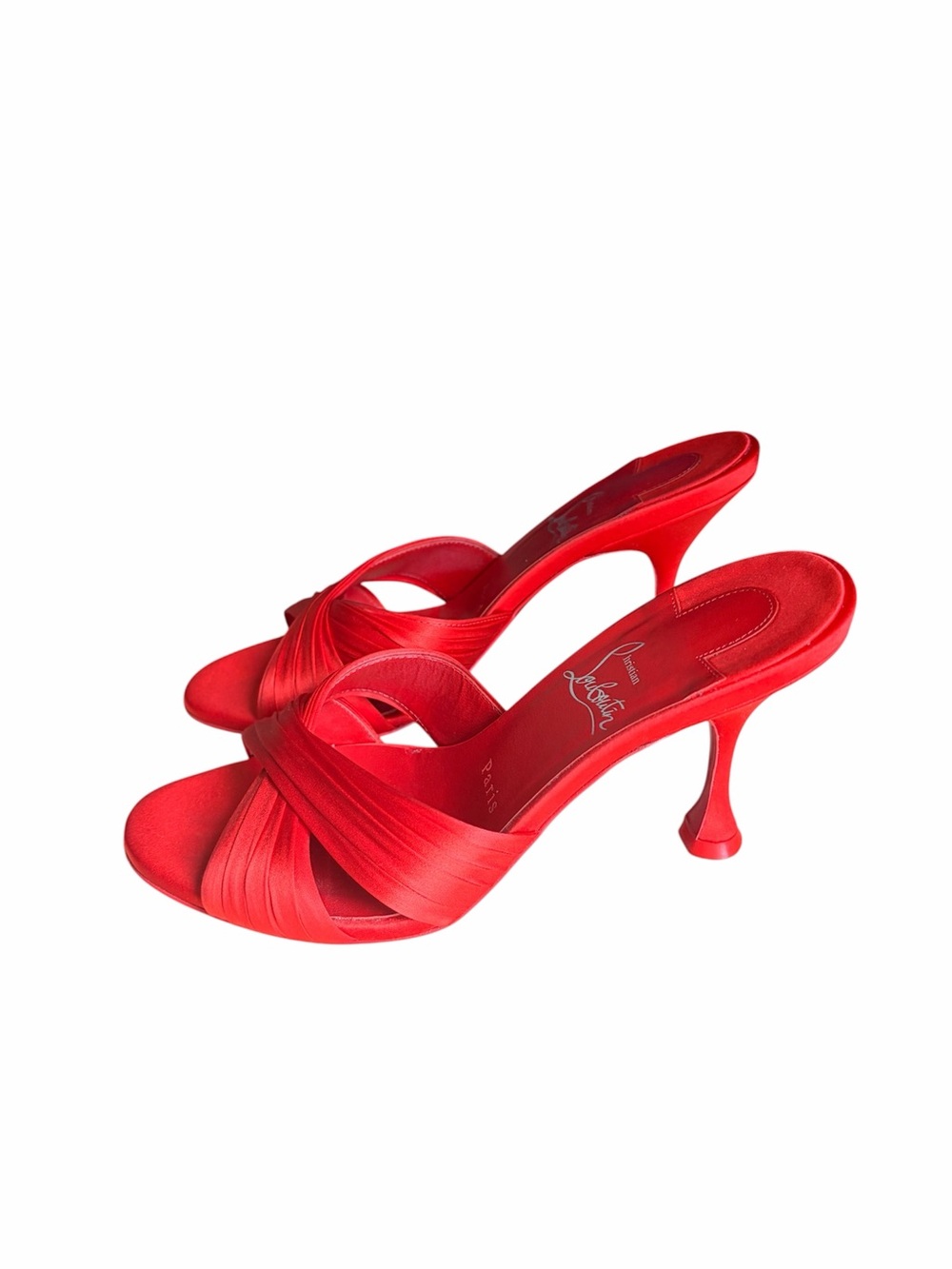 Christian Louboutin Nicol is back 85mm satin heels RETAIL 995 - Picture 4 of 9